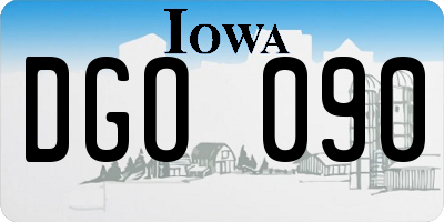 IA license plate DGO090