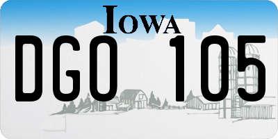 IA license plate DGO105