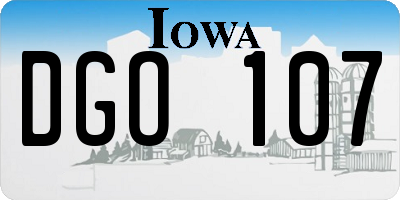 IA license plate DGO107