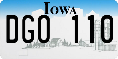 IA license plate DGO110