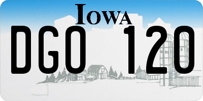 IA license plate DGO120