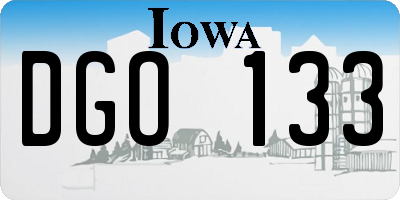 IA license plate DGO133
