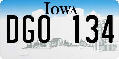 IA license plate DGO134