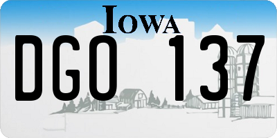 IA license plate DGO137