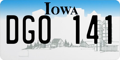 IA license plate DGO141