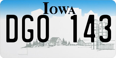 IA license plate DGO143