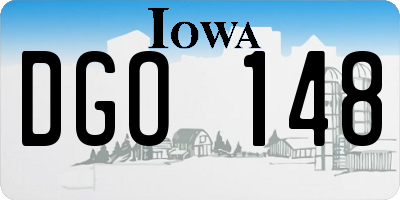 IA license plate DGO148