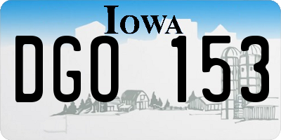 IA license plate DGO153