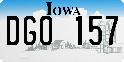 IA license plate DGO157