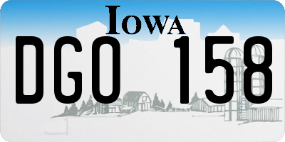 IA license plate DGO158