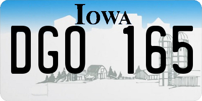 IA license plate DGO165