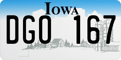 IA license plate DGO167