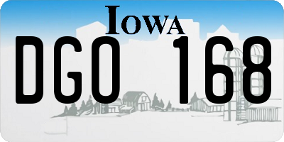 IA license plate DGO168