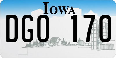 IA license plate DGO170