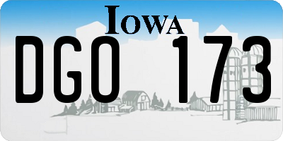 IA license plate DGO173
