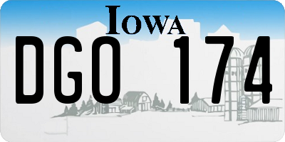 IA license plate DGO174