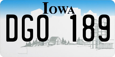 IA license plate DGO189