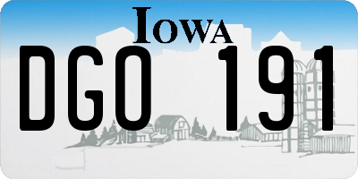 IA license plate DGO191