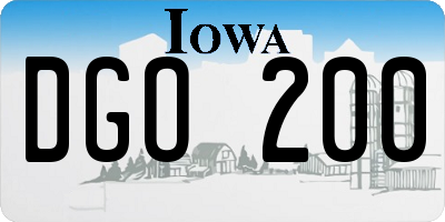 IA license plate DGO200