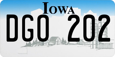 IA license plate DGO202