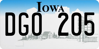 IA license plate DGO205