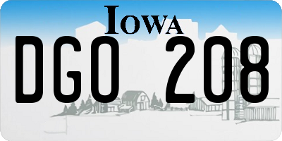 IA license plate DGO208