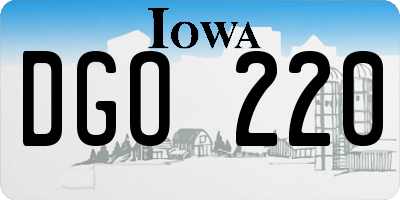 IA license plate DGO220