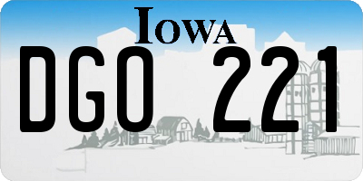 IA license plate DGO221