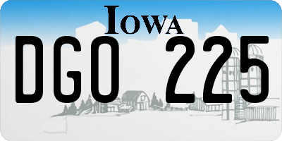 IA license plate DGO225