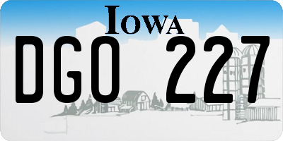 IA license plate DGO227
