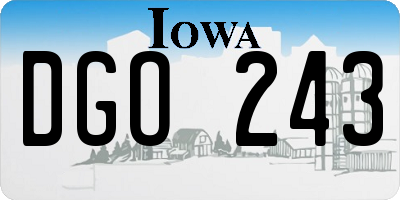 IA license plate DGO243