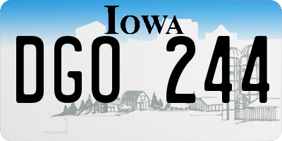 IA license plate DGO244