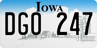 IA license plate DGO247