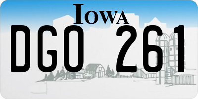 IA license plate DGO261