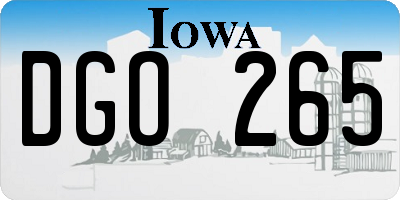 IA license plate DGO265