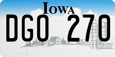IA license plate DGO270