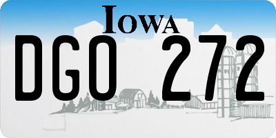 IA license plate DGO272