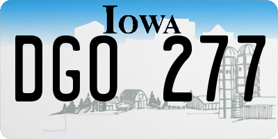 IA license plate DGO277