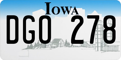 IA license plate DGO278