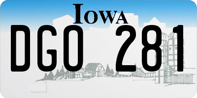 IA license plate DGO281