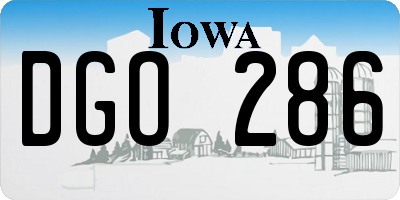 IA license plate DGO286