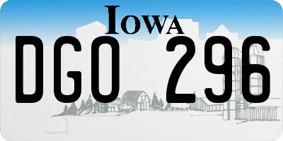 IA license plate DGO296