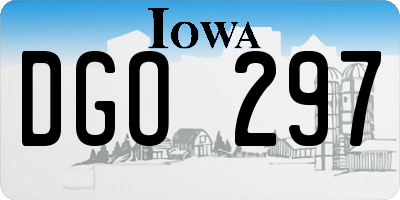 IA license plate DGO297