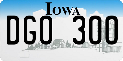 IA license plate DGO300