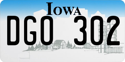 IA license plate DGO302