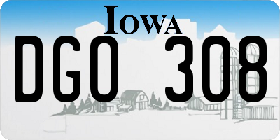 IA license plate DGO308