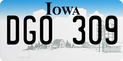 IA license plate DGO309