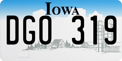 IA license plate DGO319