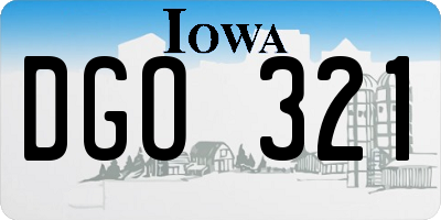 IA license plate DGO321
