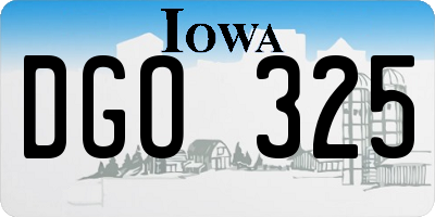 IA license plate DGO325